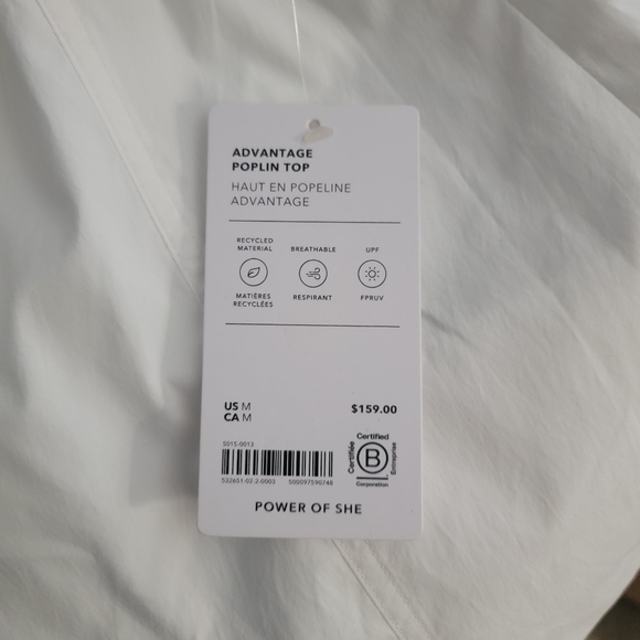 Athleta Advantage Poplin Top, White Quarter-Zip, Medium - Picture 5 of 8